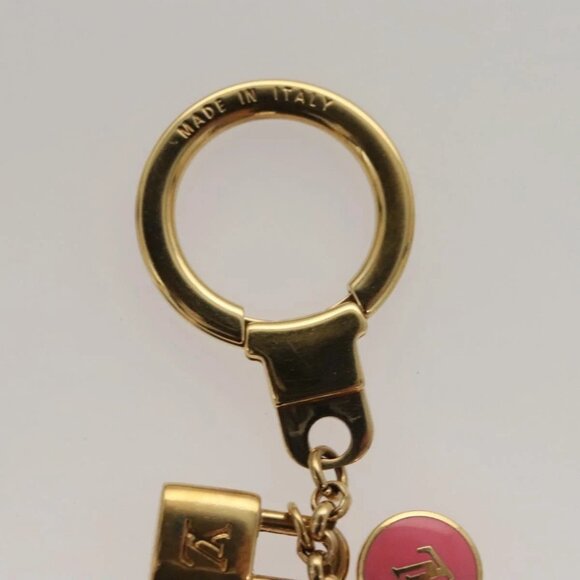 LOUIS VUITTON Monogram Porte Cles Pastille Key Holder Gold - Picture 6 of 14